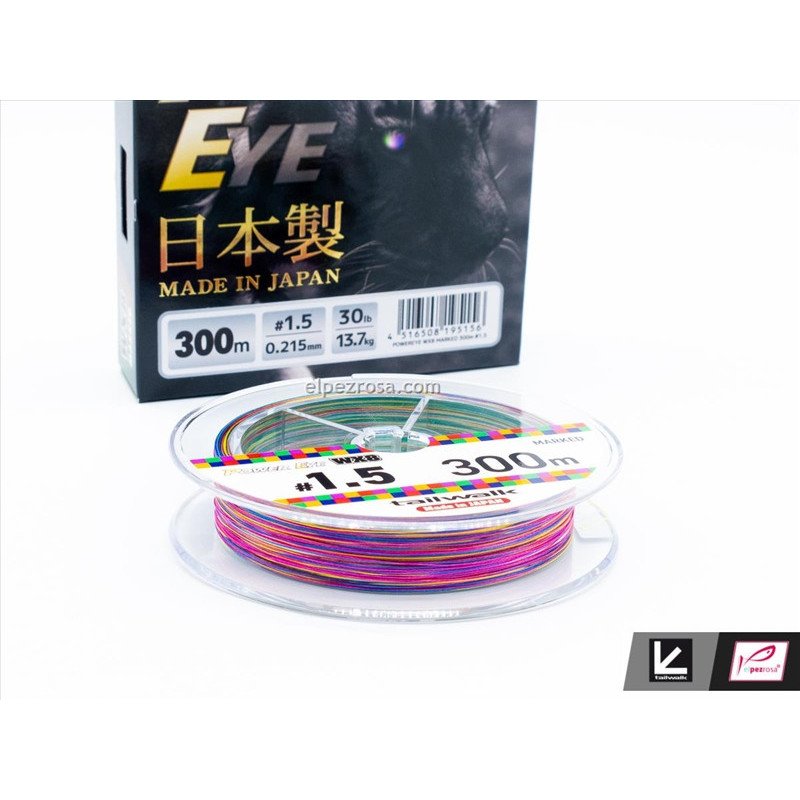 Trenzado Tailwalk Power Eye WX8 Multicolor 300 m – Suavidad y Control