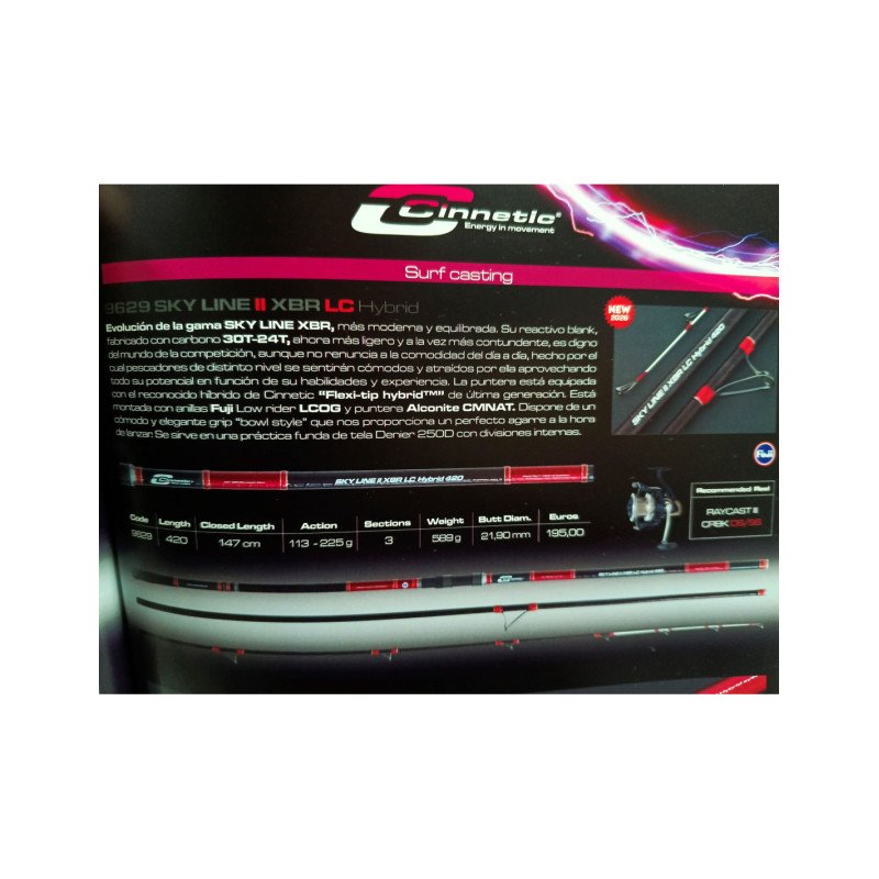 Caña Cinnetic Sky Line XBR Hybrid | Potencia y sensibilidad para surfc